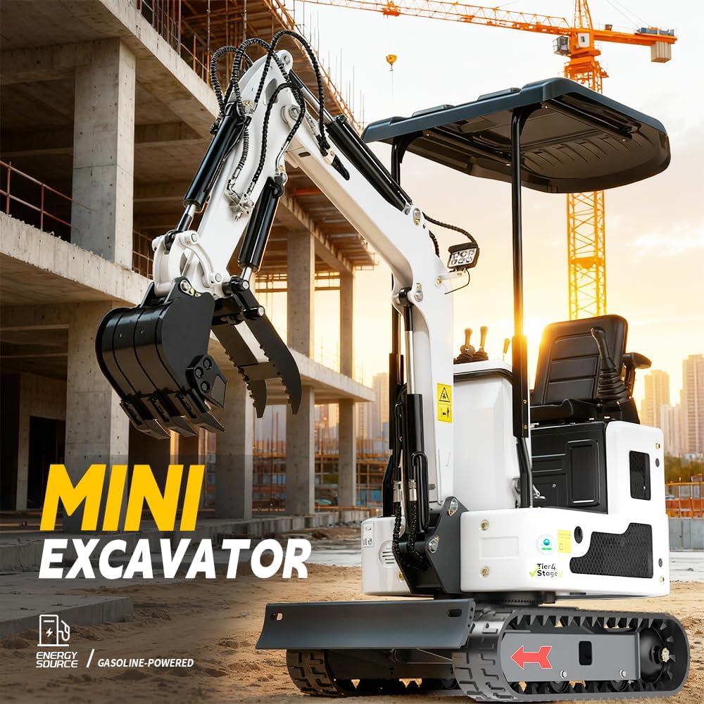 buy mini excavator combo,mini skid steer excavator worth it,compact excavator for landscaping,small excavator with dozer blade,best mini construction truck alternative,crawler mini excavator pros cons unboxing and complete package contents