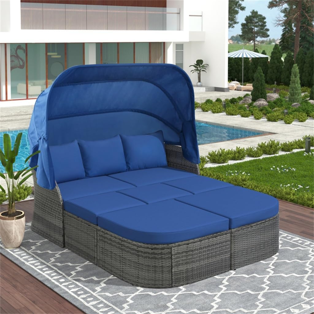 buy outdoor patio furniture set,best wicker conversation set for poolside,outdoor daybed with canopy worth buying,PE rattan furniture set pros cons,should I buy a modular outdoor sofa,best outdoor furniture set for entertaining unboxing and complete package contents