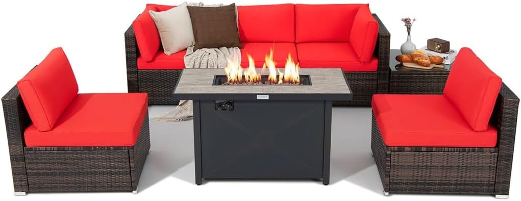 buy patio rattan fire pit set,patio rattan set worth buying,best rattan fire pit furniture,rattan sofa fire table pros cons,should I buy a fire pit patio set,fire pit patio set vs alternatives - detailed features and technical specifications