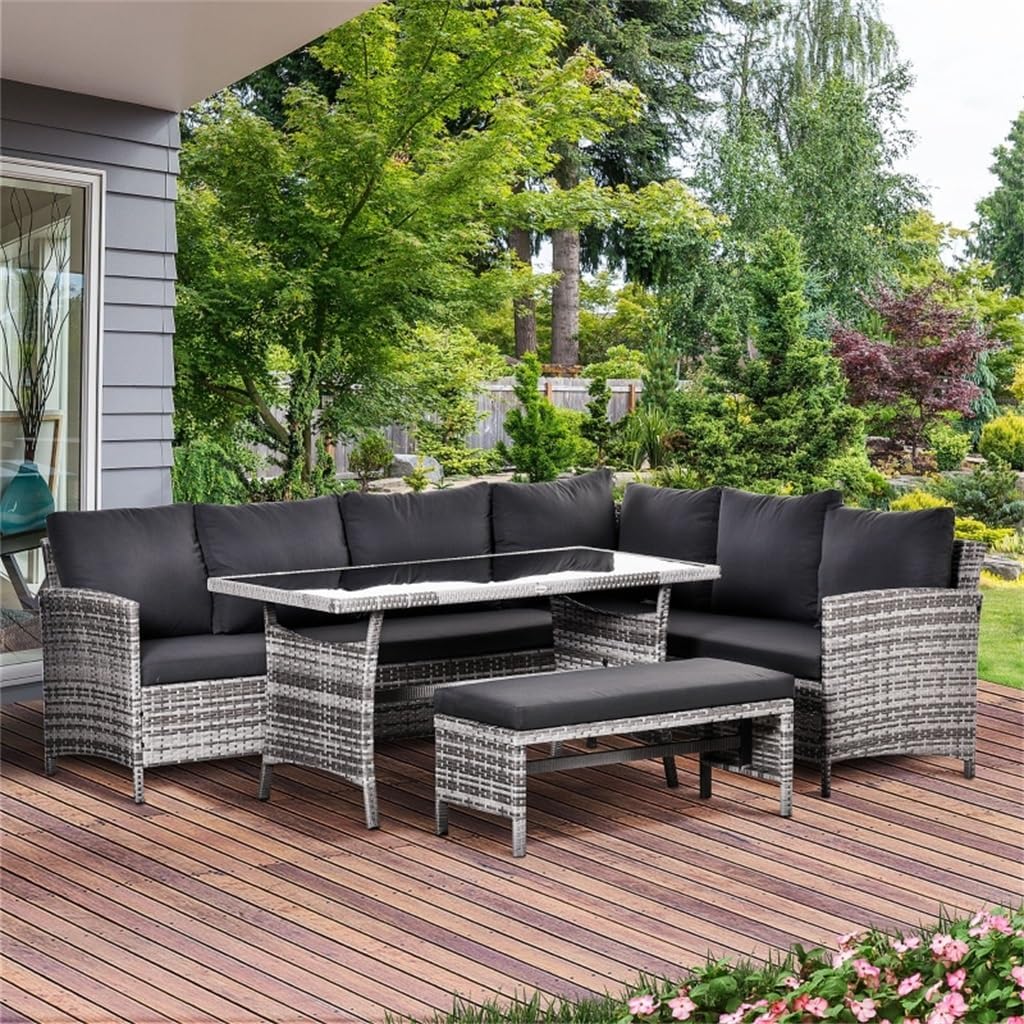 buy patio wicker dining set,patio wicker set worth buying,best outdoor sectional conversation set,PE rattan sectional pros cons,should I buy a wicker dining set,patio sectional vs alternatives unboxing and complete package contents