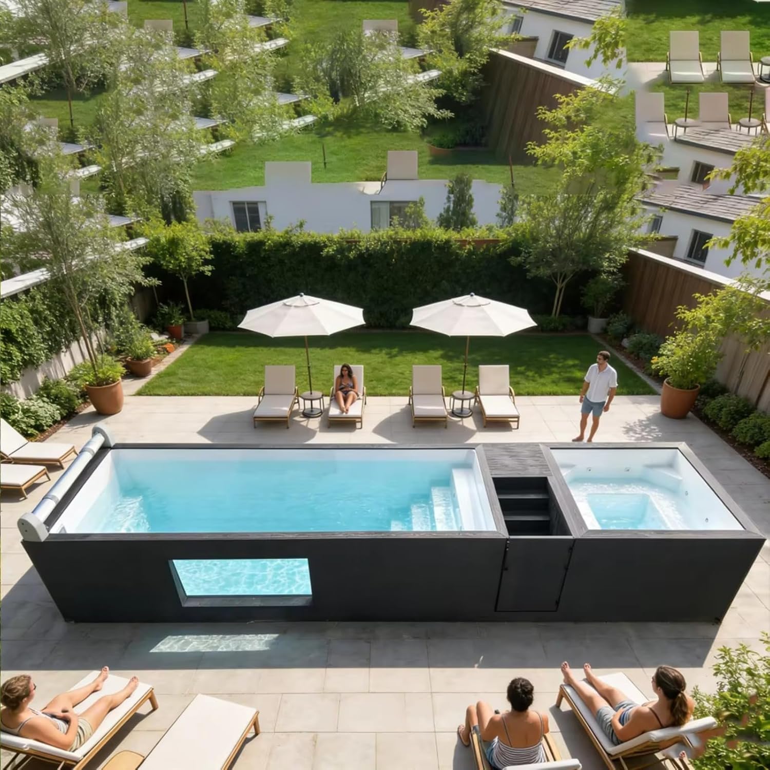 container swimming pool worth buying,shipping container pool pros cons,best above ground pool for backyard,should I buy a prefab container pool,container pool vs traditional pool,industrial style pool for villa unboxing and complete package contents