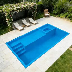 Image 1 of large rectangular inground swimming pool