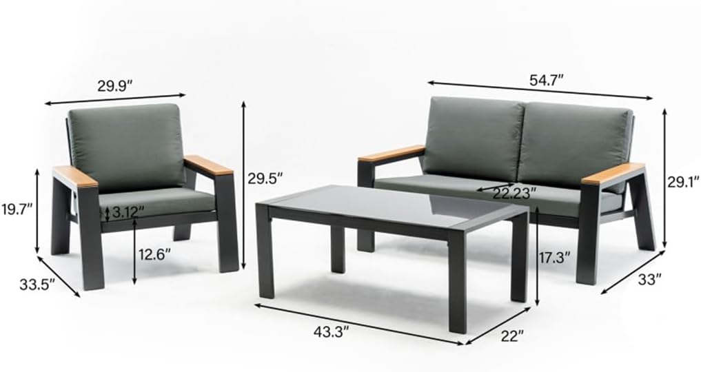 metal 4-person seating group,best outdoor seating group for balcony,aluminum patio furniture pros cons,water-resistant cushions worth buying,should I buy a metal conversation set,tempered glass table vs alternatives performance testing and real-world results