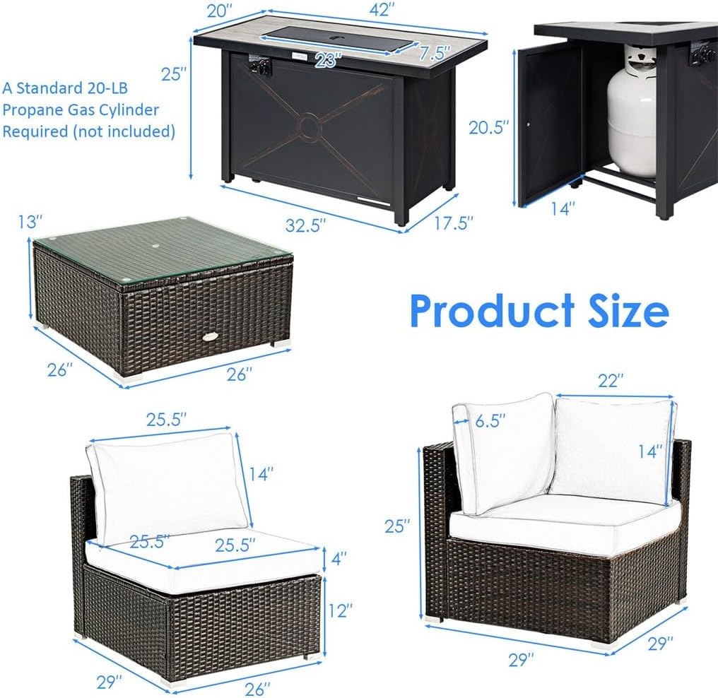 patio furniture set with fire pit,outdoor sectional with fire table,propane fire pit sofa set,best outdoor furniture with fire pit,rattan patio set gas fire pit,buy patio fire pit set performance testing and real-world results