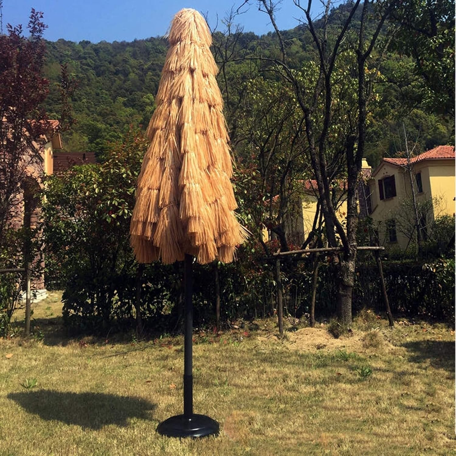 thatched patio umbrella pros cons,should I buy thatched umbrella,thatched umbrella vs standard umbrella,Hawaiian straw umbrella durability,best thatched patio umbrella,tilting thatched umbrella worth buying unboxing and complete package contents