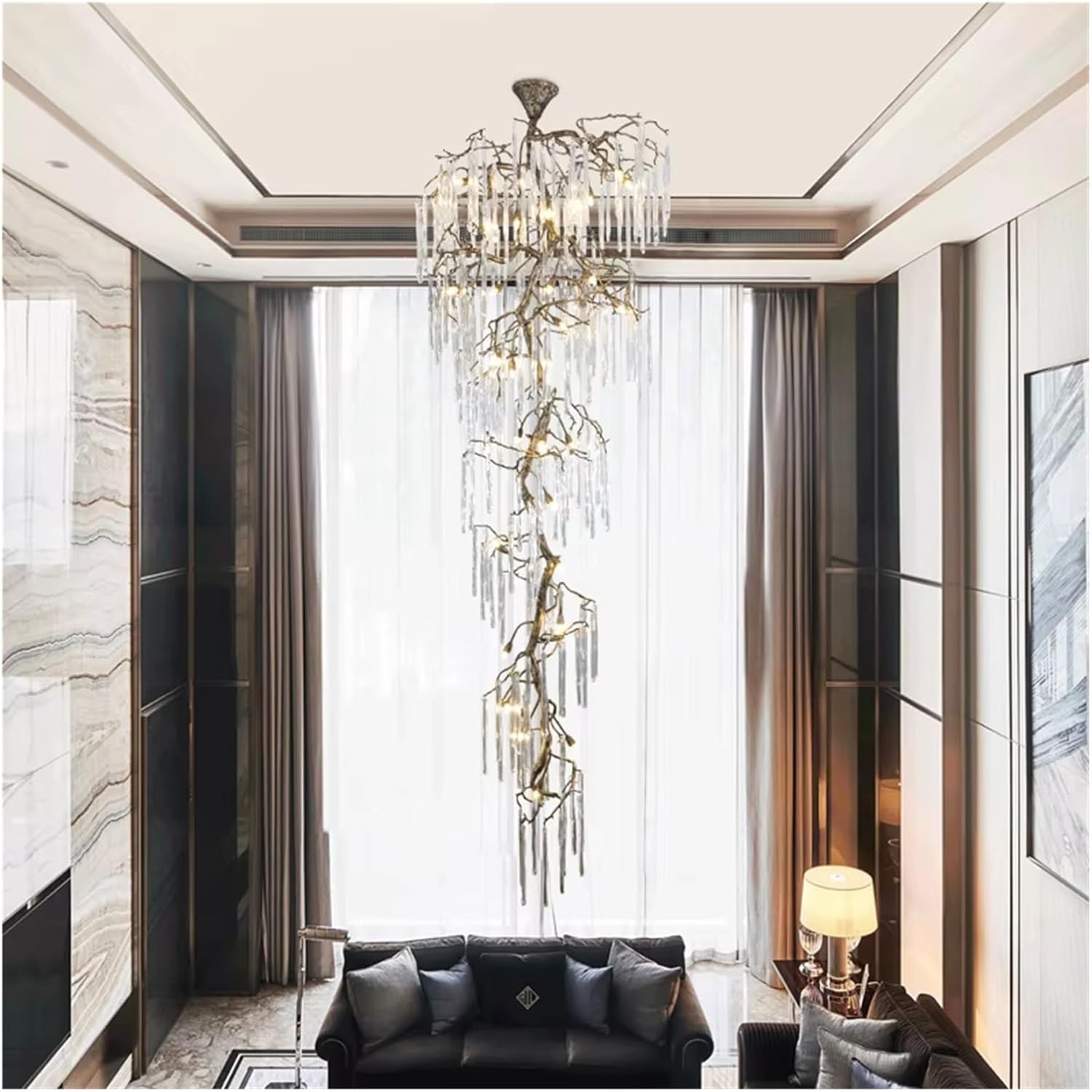vintage crystal staircase chandelier worth it,should I buy a vintage crystal chandelier,vintage crystal chandelier pros cons,best high ceiling staircase lighting,brass branch chandelier honest,crystal staircase chandelier vs alternatives - detailed features and technical specifications